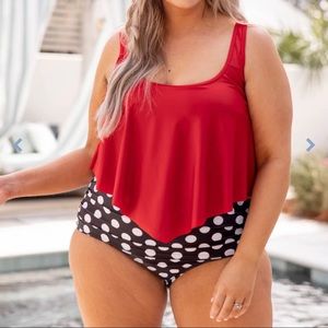 Chic soul red bikini top 2xl brand new